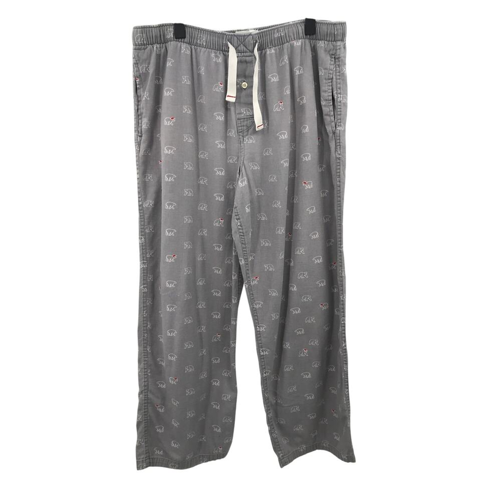 J. Crew Mens Christmas Bear Flannel Pajama Pants L Loungewear